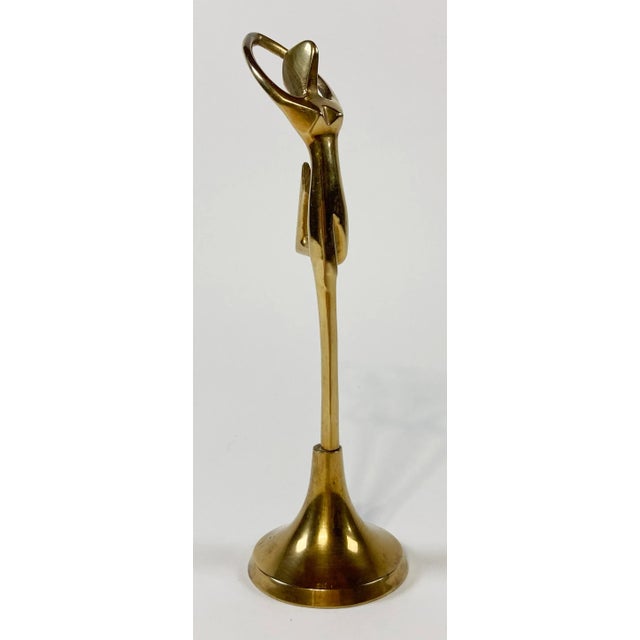 Vintage Brass Gymnast or Dancer on Stand For Sale - Image 4 of 6