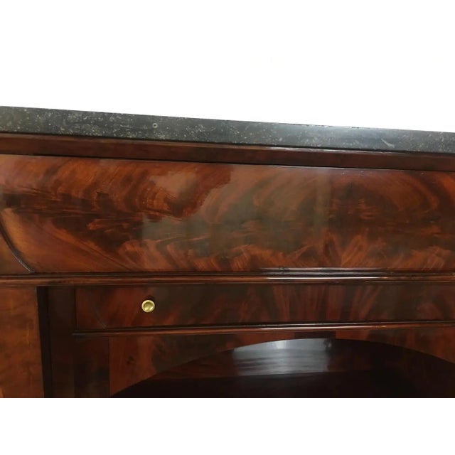 Early 19th Century French Empire Flame Mahogany Drop Front Secretary Desk For Sale - Image 10 of 12