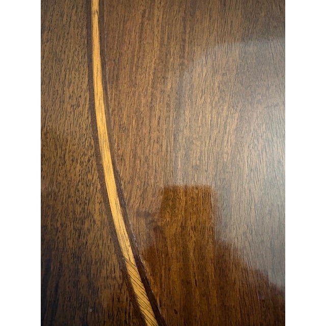 George Hepplewhite 1980s Attributed to George Hepplewhite Rosewood Dining Table With 3 Extension Leaves For Sale - Image 4 of 6