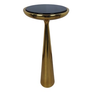 Vintage Model 1776 Low Table in Brass with Blue Glass by Max Ingrand for Fontana Arte, 1990s For Sale