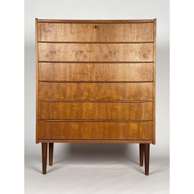 Wood Scandinavian Teak Chest of Drawers, 1960s For Sale - Image 7 of 10