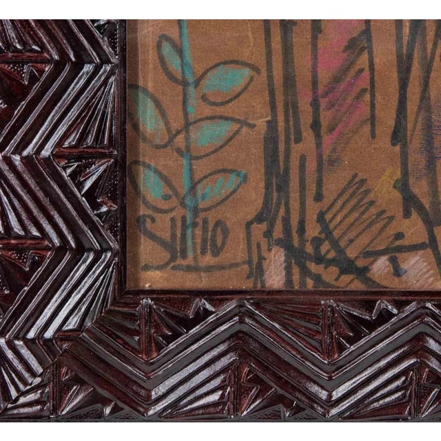 Sirio Pellegrini, Harlequin, Mixed Media on Cardboard, 1960s For Sale - Image 4 of 6