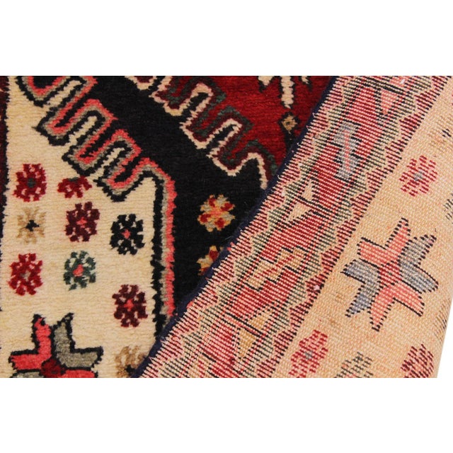 Red Mid 20th Century Hamadan Red/Blue Hand-Knotted Wool Runner 2'11 X 10'11 For Sale - Image 8 of 10