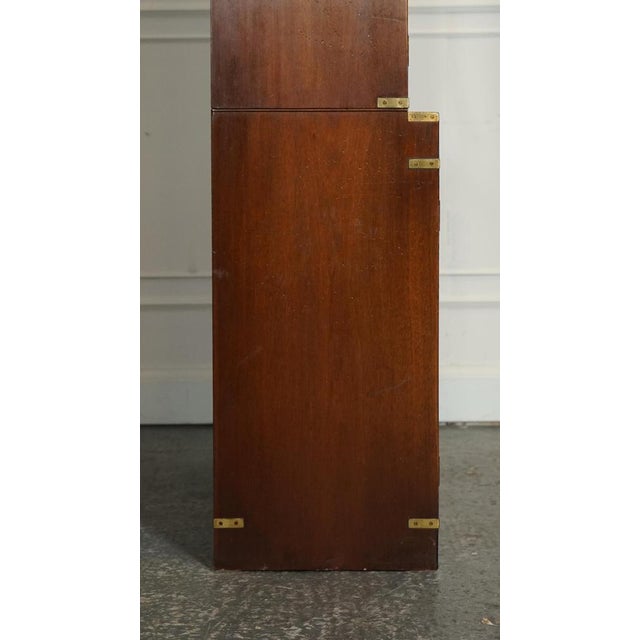 Vintage Bevan Funnell Military Campaign Astral Glazed Library Display Cabinet For Sale - Image 18 of 18