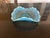 Here is a Jefferson Glass Tri-Fold pattern Many Loops. It is a beautiful blue opalescent bowl. No cracks or chips....