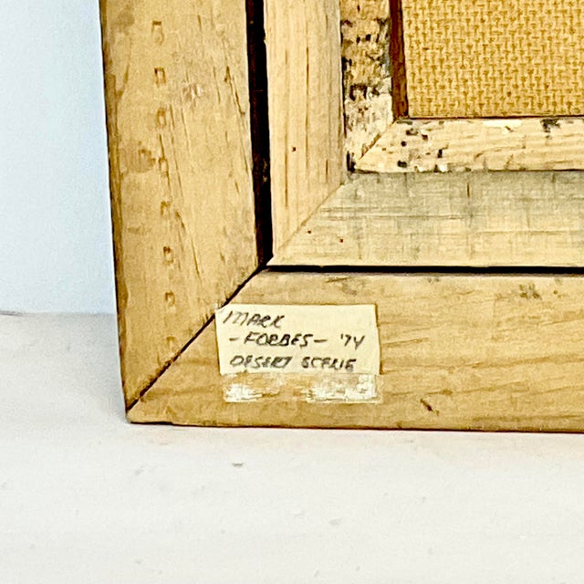 Cornflower Blue 1974 Vintage Impressionist “Desert Scene” Original Oil Painting, New Mexico, Artist Signed, Framed For Sale - Image 8 of 12