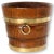 Antique English banded planter or pot with loop handles. This is a "banded" piece, it is not glued. It is held together...