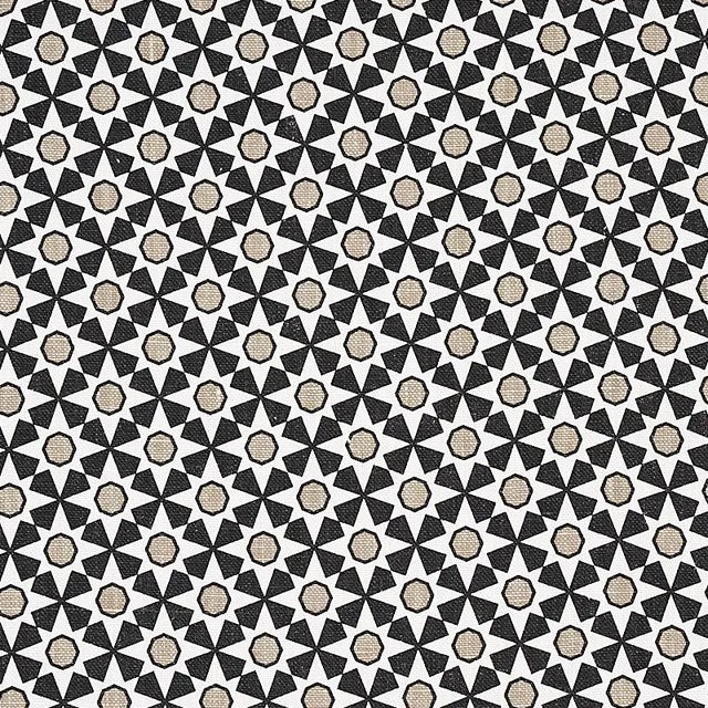 Sample - Schumacher Serendipity Fabric in Black & Taupe For Sale