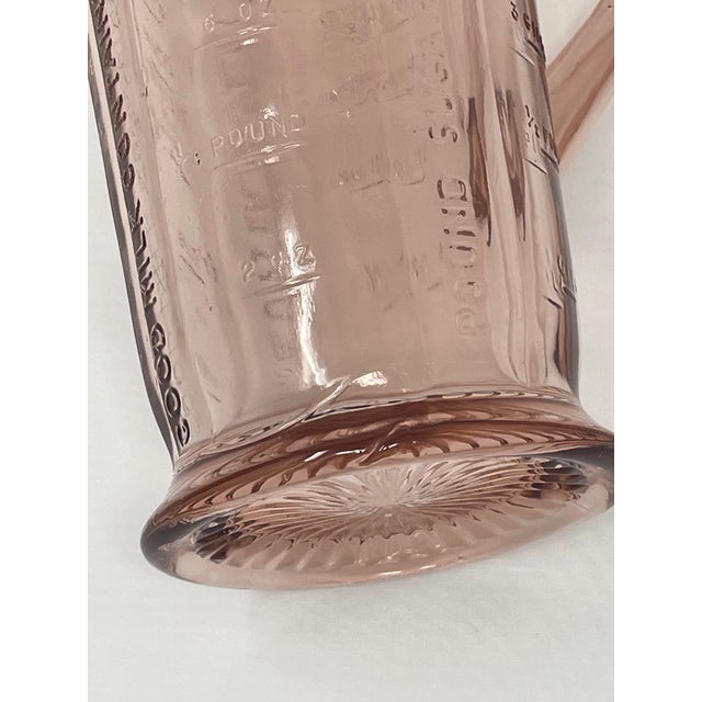 Vintage Hazel Atlas Pink Quart Measuring Pitcher For Sale In Boston - Image 6 of 11