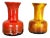 German Yellow-Red Fat Lava Pottery Vases from Jasba, 1970s, Set of 2 For Sale
