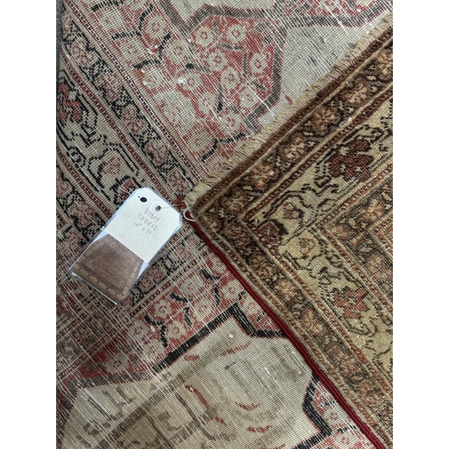 Brick Red Antique Persian Tabriz Rug With Geometric Medallion Pattern - 12'2'' X 9'6'' For Sale - Image 8 of 9