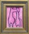 Framed Abstract Equestrian Painting in Pink Medium: Oil on Canvas 8x10” For Sale