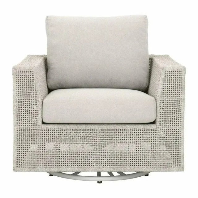 Transitional Tropez Olefin Fabric Swivel Outdoor Rocker by Essentials for Living For Sale - Image 3 of 5