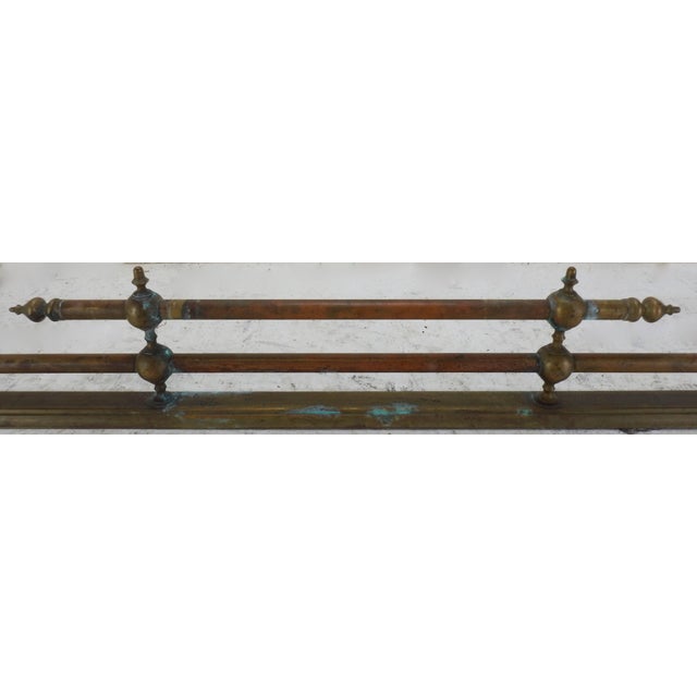 French French Mid Century Brass Fireplace Fender For Sale - Image 3 of 10