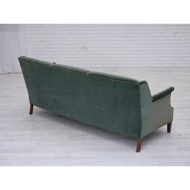Teal Vintage Danish Three-Seater Sofa, 1960s For Sale - Image 8 of 18