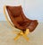 1970s Vintage Danish Svend Skipper Swivel Lounge Chair in Cognac Leather, 1970s For Sale - Image 5 of 18