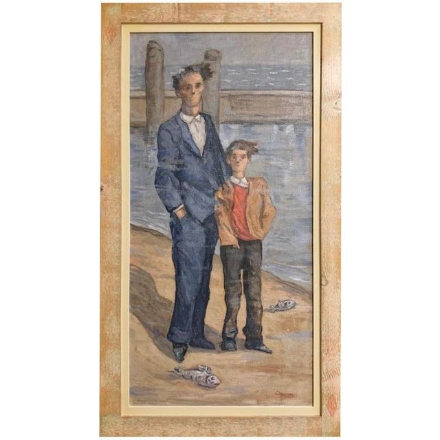 Wind is not weather in this painting, it is the organizing principle of the entire composition. This wide panoramic work...