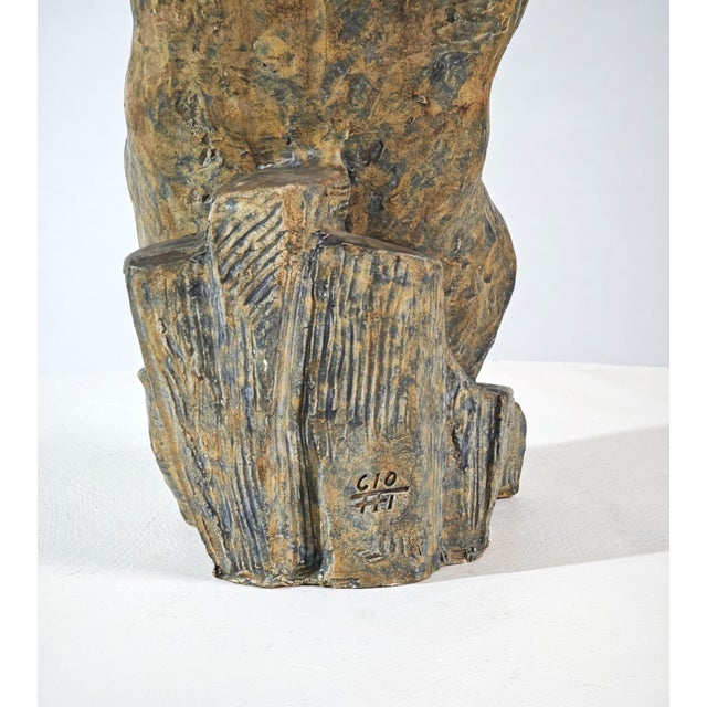 Ceramic Blue and Green Ceramic Nude Male Torso Sculpture from Cio Zanetta, Italy, 1990s For Sale - Image 7 of 17