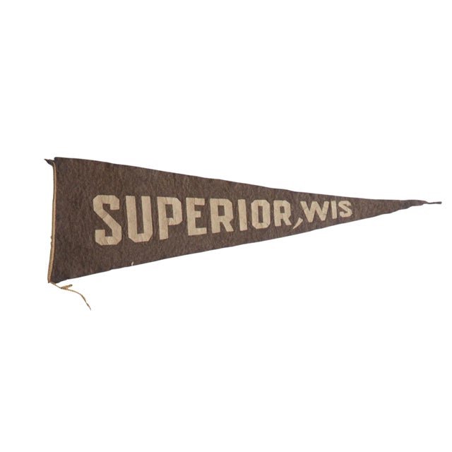 Antique Superior, Wisconsin Felt Flag Pennant For Sale