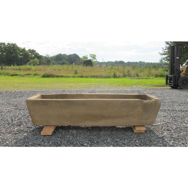 71" Inch Long Hand Chiseled Stone Trough 64 For Sale - Image 12 of 12