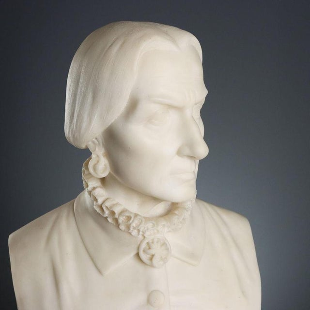Bust of a Noble Lady, White Marble For Sale - Image 3 of 11