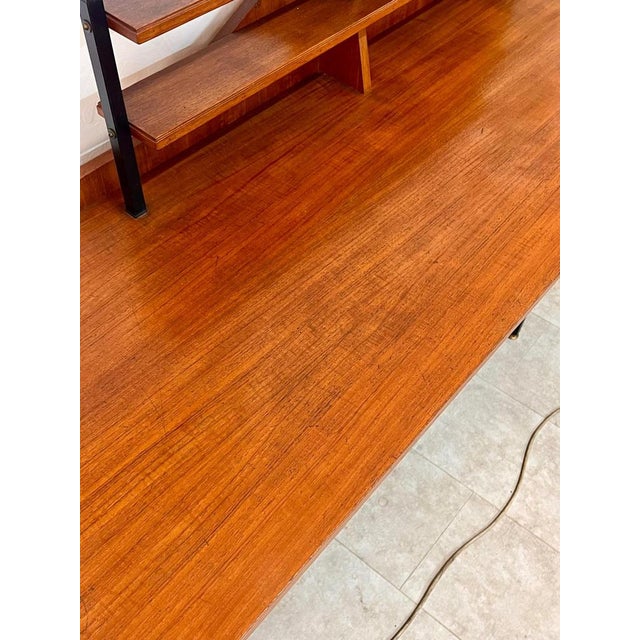 Teak and Iron Desk with Brass Feet For Sale - Image 13 of 17