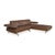 Animal Skin Model 24/7 Corner Sofa and Ottoman in Brown Leather, Wood and Chrome from Joop, Set of 2 For Sale - Image 7 of 18