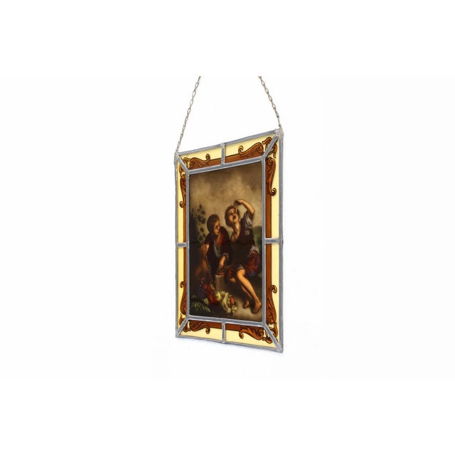 Metal After Bartolomé Esteban Murillo, Figures, 1890s-1910s, Stained Glass Panel For Sale - Image 7 of 11