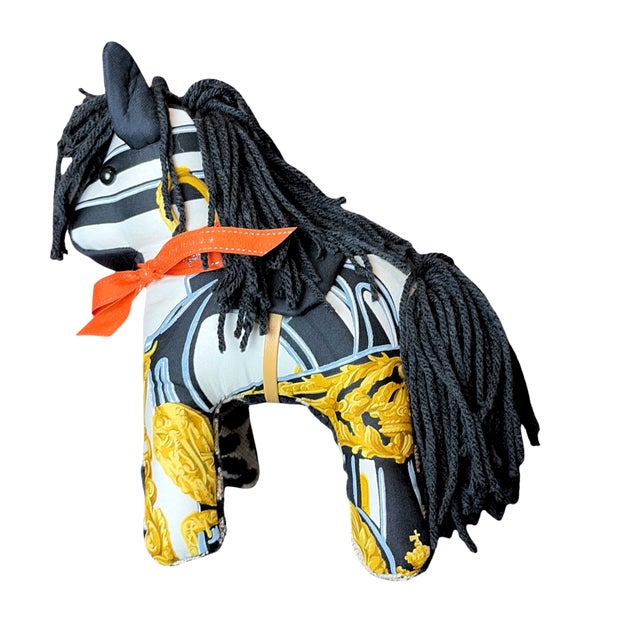 French Hermes Brides De Gala Vintage Silk Scarf Noble Pony For Sale - Image 3 of 3