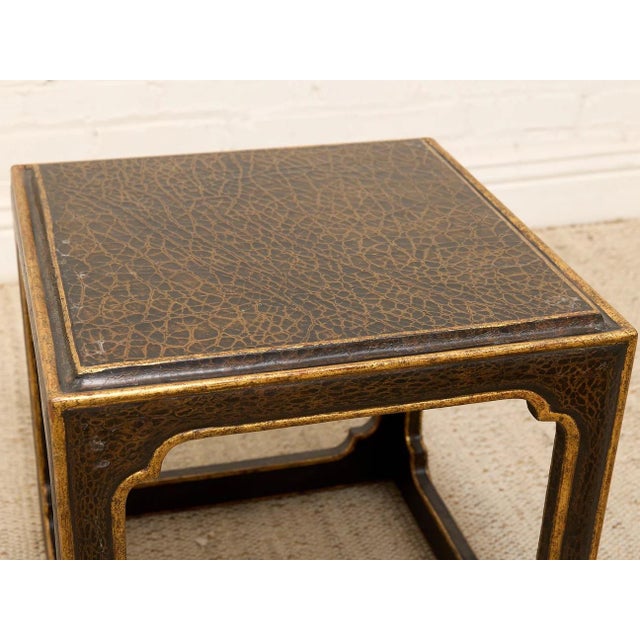 Vintage Black & Gold Textured Side Table For Sale - Image 10 of 10