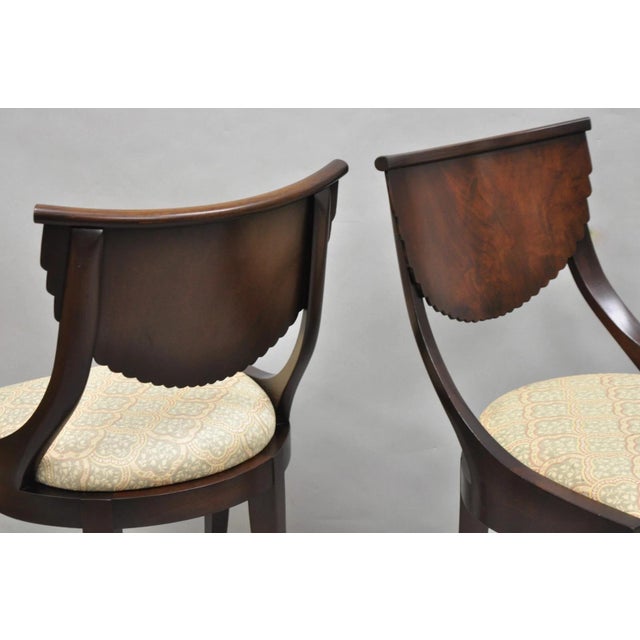 Late 20th Century Attributed to Pietro Constantini Italian Regency Mahogany Klismos Dining Chairs - Set of 4 For Sale - Image 11 of 15