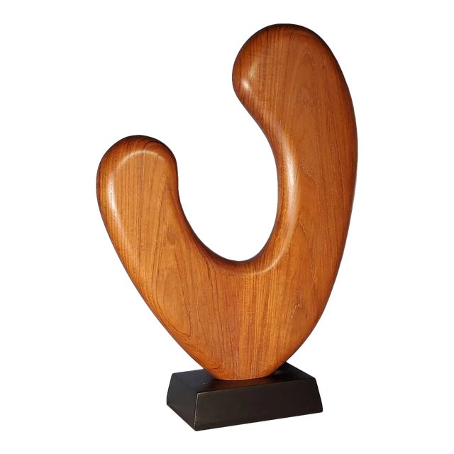 1970s Teak Art Sculpture For Sale