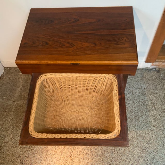 1960s Danish Modern Rosewood Sewing Stand by Johansson For Sale - Image 10 of 12