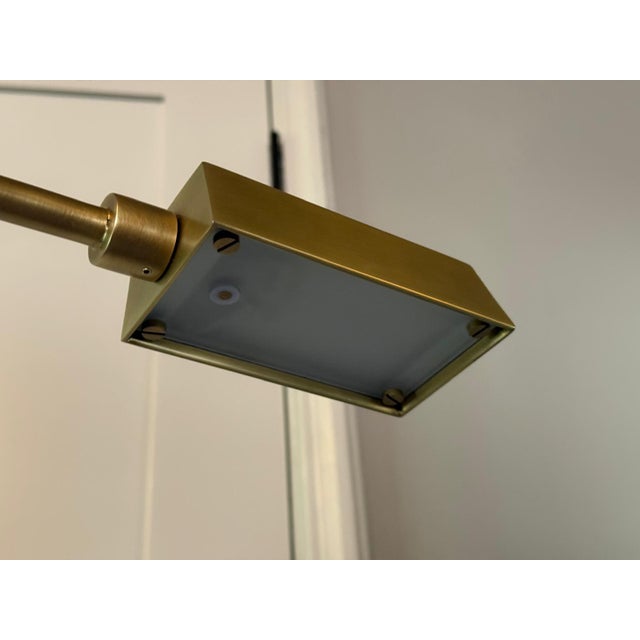 Mid-Century Modern Brass Adjustable Floor Lamp For Sale - Image 3 of 9