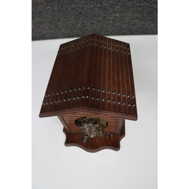 Early 20th Century Antique Black Forest Carved Wooden Cigar Humidor Box For Sale - Image 5 of 13