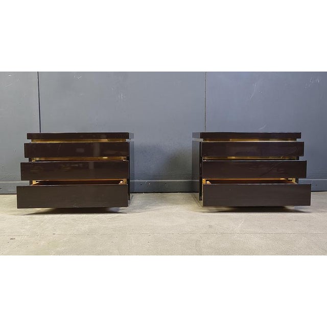 Bedside Cabinets from Jean Claude Mahey, 1970s, Set of 2 For Sale - Image 3 of 12