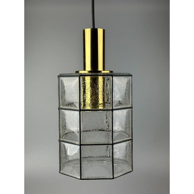 Space Age Ceiling Lamp in Glass and Brass from Glashütte Limburg, Germany, 1960s-1970s For Sale - Image 18 of 18