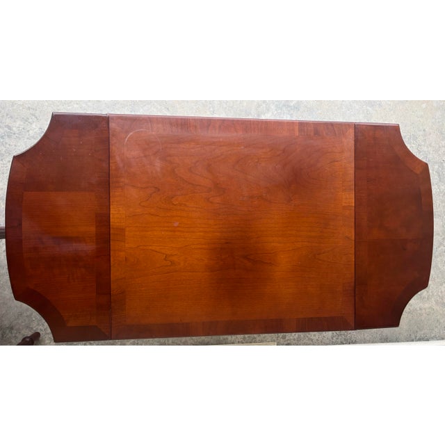 Bombay Company Mahogany Drop-Leaf One-Drawer Side Tables | Federal Style End Tables, a Pair For Sale - Image 11 of 12