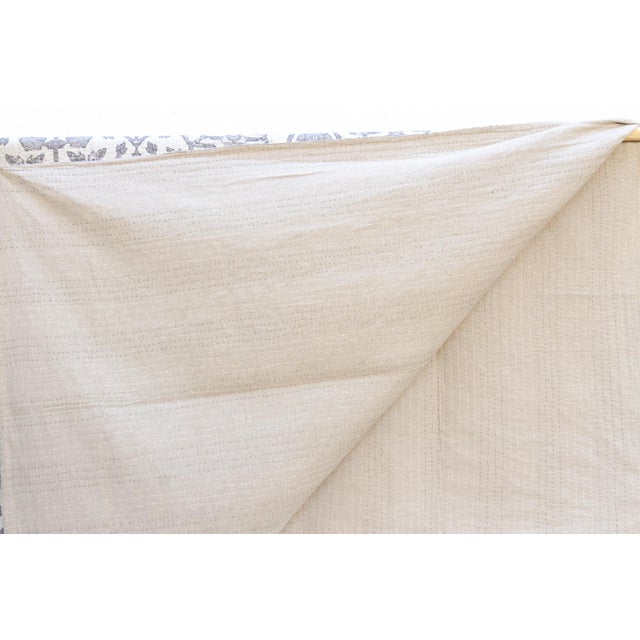 Udaipur Shadows Indian Block Print Coverlet For Sale In Los Angeles - Image 6 of 7