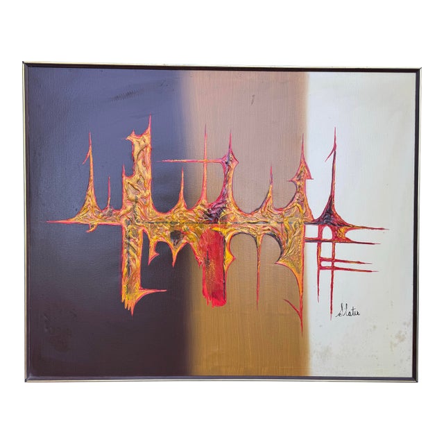 1960s Carlo of Hollywood Gothic Oil on Canvas Painting by 'Slater'- Framed For Sale