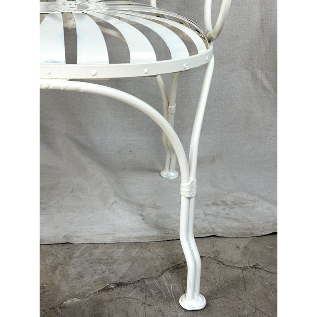 Early 20th Century Early French Sunburst Wrought‑Iron Garden Bench, Attributed to François Carré For Sale - Image 5 of 10