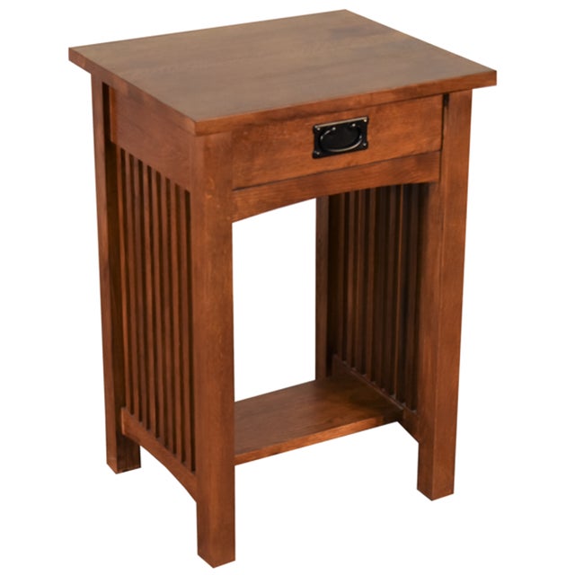 Mission 1 Drawer Spindle End Table For Sale - Image 15 of 15