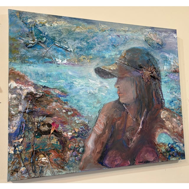 “Islands in the Stream”, Original Oil Painting, Figurative, Textural, Abstract Art For Sale In Saint Louis - Image 6 of 9