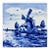 Vintage Hand Painted Delft Style Ceramic Tile With Dutch Windmill Landscape For Sale