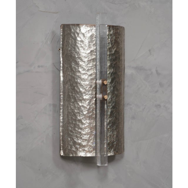 Gray Murano Silver Art Glass Wall Light, 2000 For Sale - Image 8 of 11