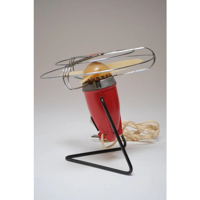 Small Vintage Italian Modern Red Table/Wall-Mounted Fan by Msm Milano For Sale - Image 4 of 12