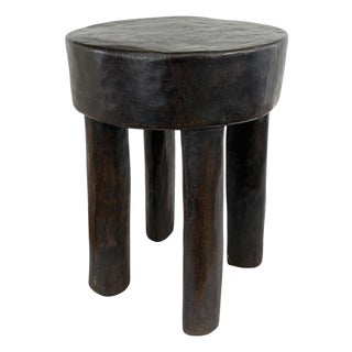 African Vintage Wood Milk Stool Hehe Gogo People Tanzania 14.25 " H For Sale