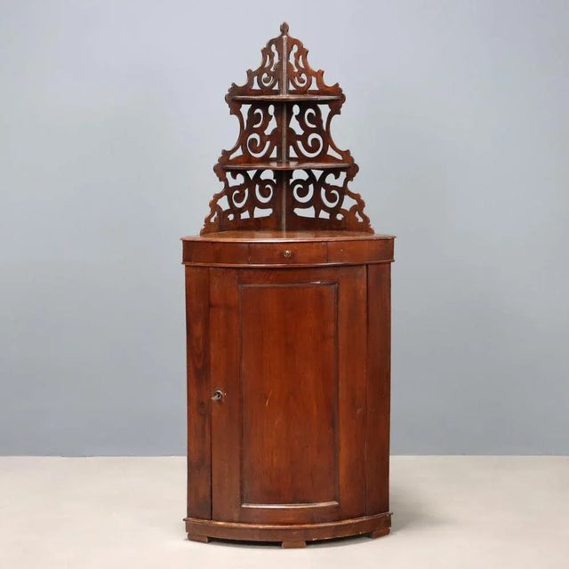 Walnut Corner Unit, Italy, Late 19th Century For Sale - Image 10 of 10