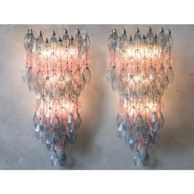 Venini Poliedri Murano Glass Wall Lights from Venini, 1970s, Set of 2 For Sale - Image 4 of 9