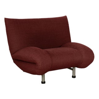 Fabric Lounge Chair in Wine Red by Rolf Benz For Sale